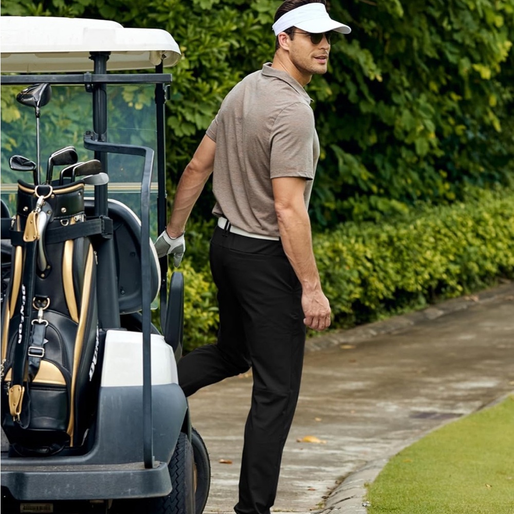 Men's All Day Comfy Golf Pants Quick Dry Lightweight Work Casual Trousers